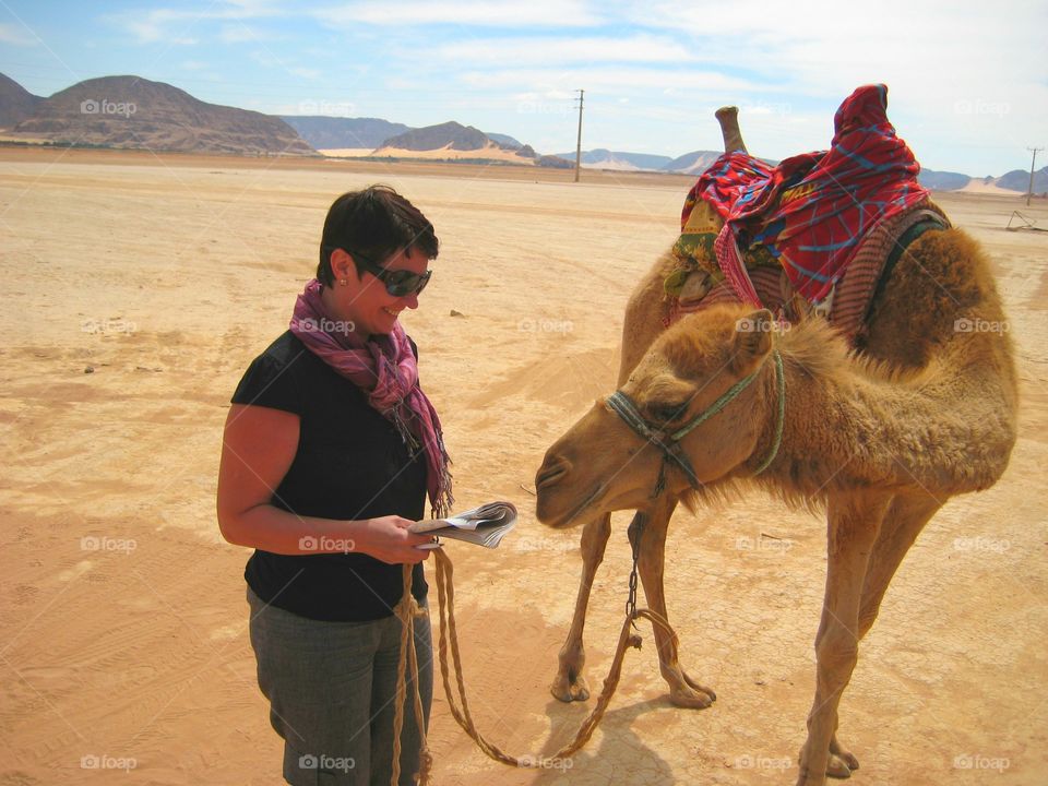 loving magazine camel in the Wadi Rum desert
