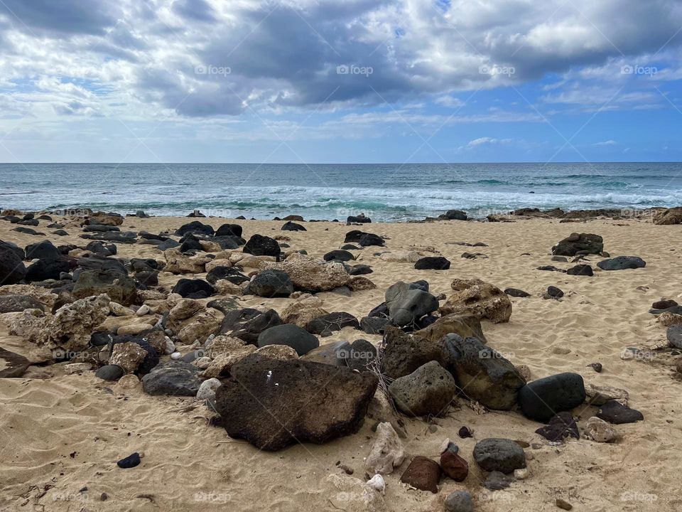 Mokuleia Rock Beach in Mokuleia Hawaii 