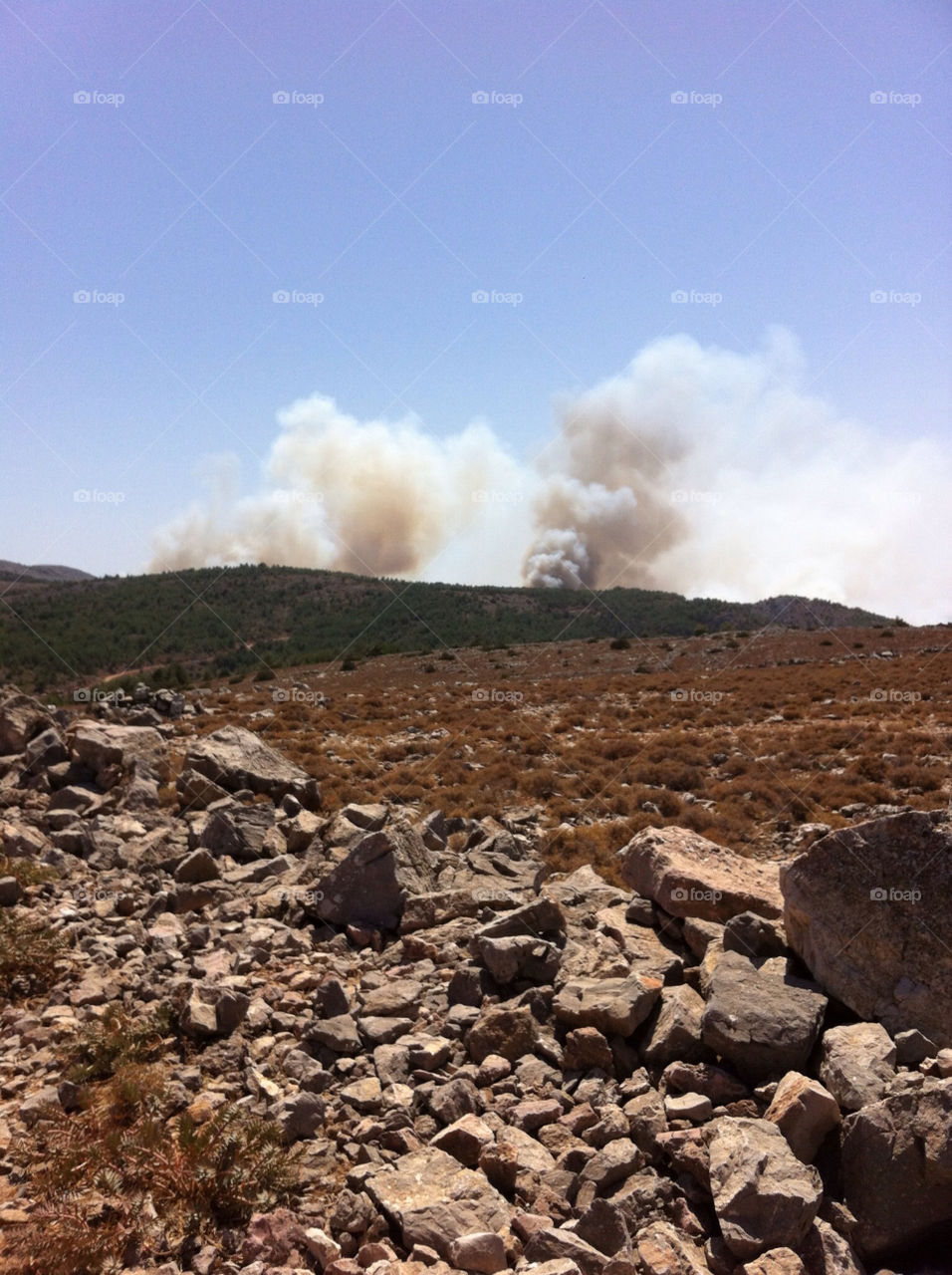 fire smoke greece hills by harriskats77