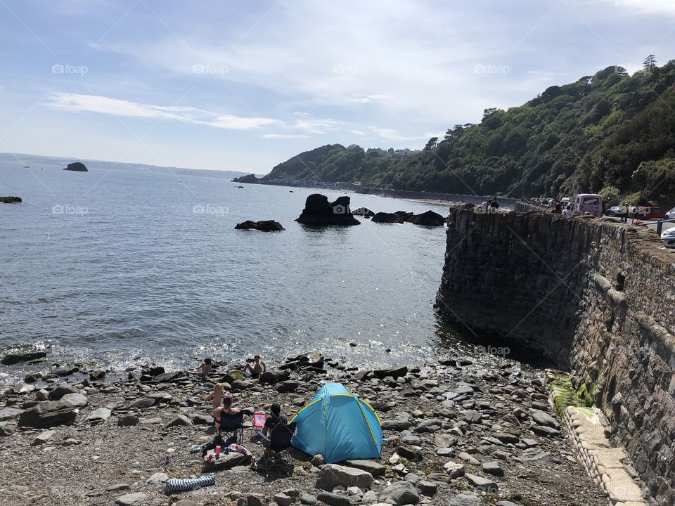 Meadfoot Beach in Torquay on the first day of summer 2019