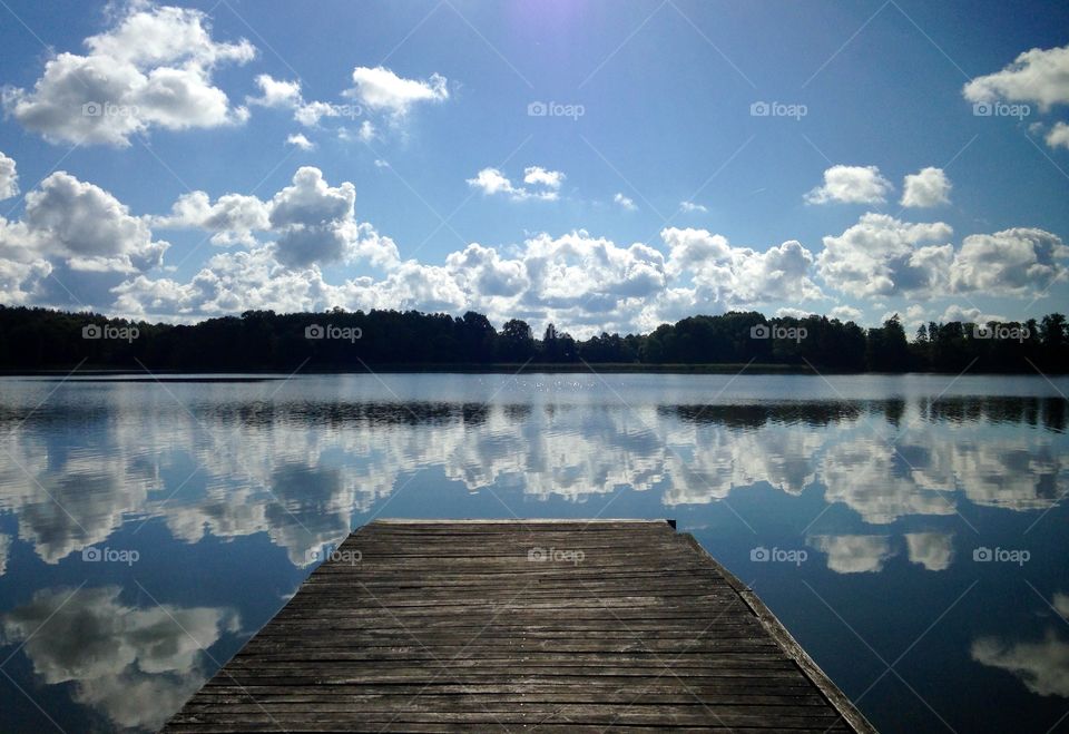 Empty pier near lake