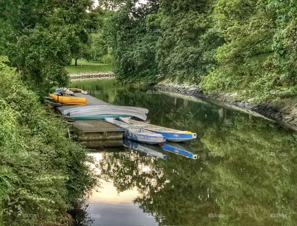 Calm scene before canoeing