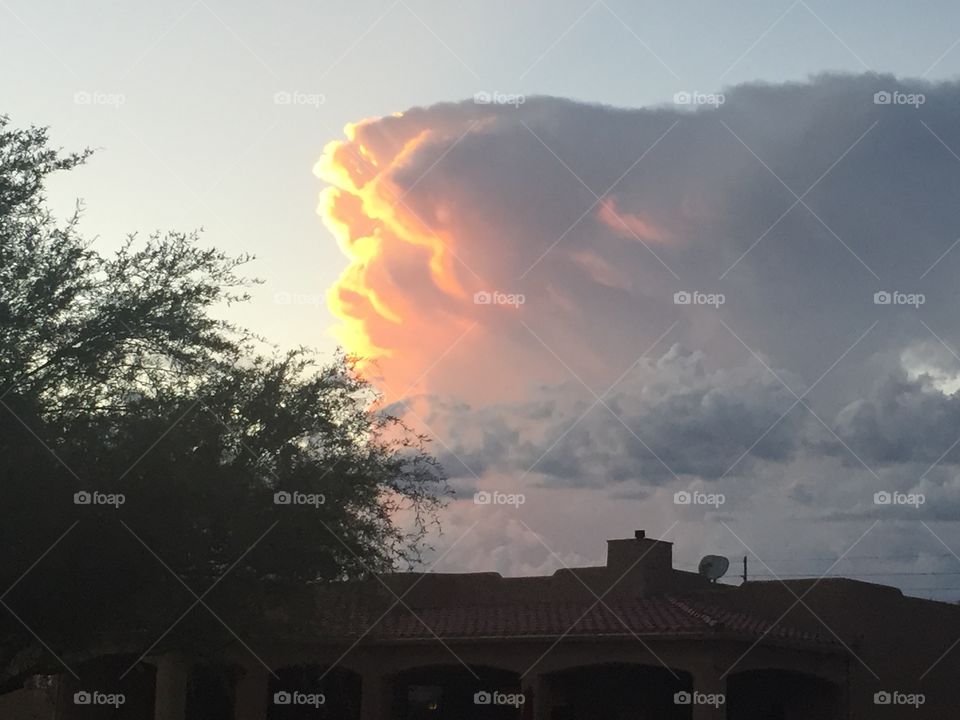 Desert storm clouds on the horizon.