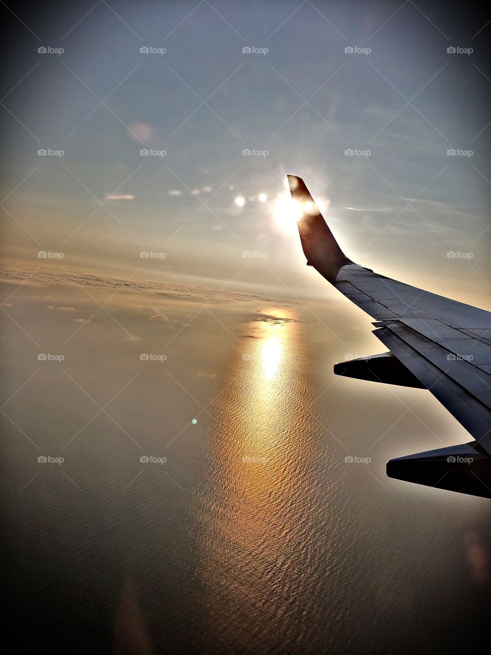 flight over lake Michigan