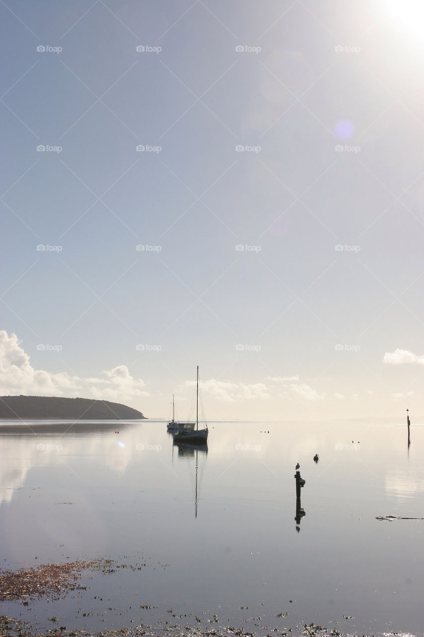 Clouds reflected on water