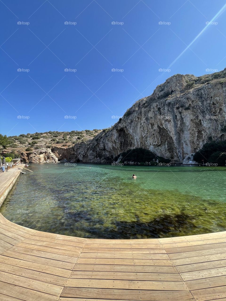 Vouliagmeni lake in greece 