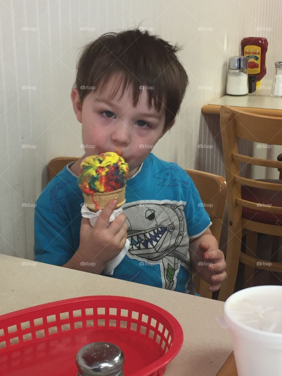 Boy eating ice-cream