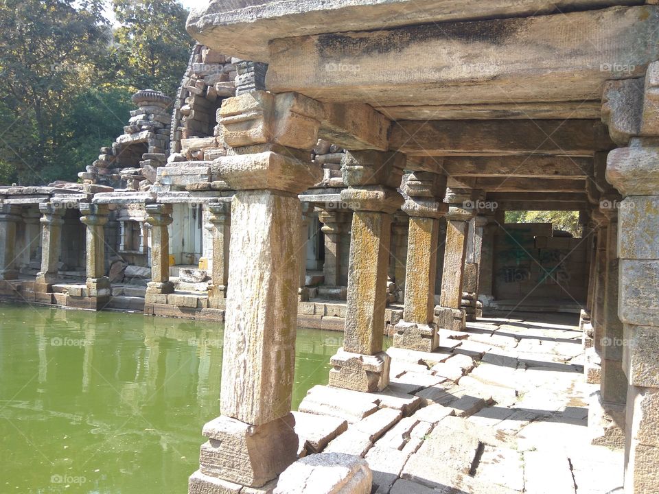 Ancient Indian Temple stayed on stones
