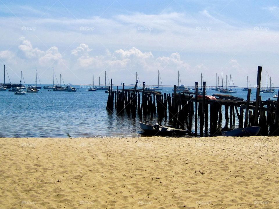 An old rotting pier in Provincetown, Massachusetts.