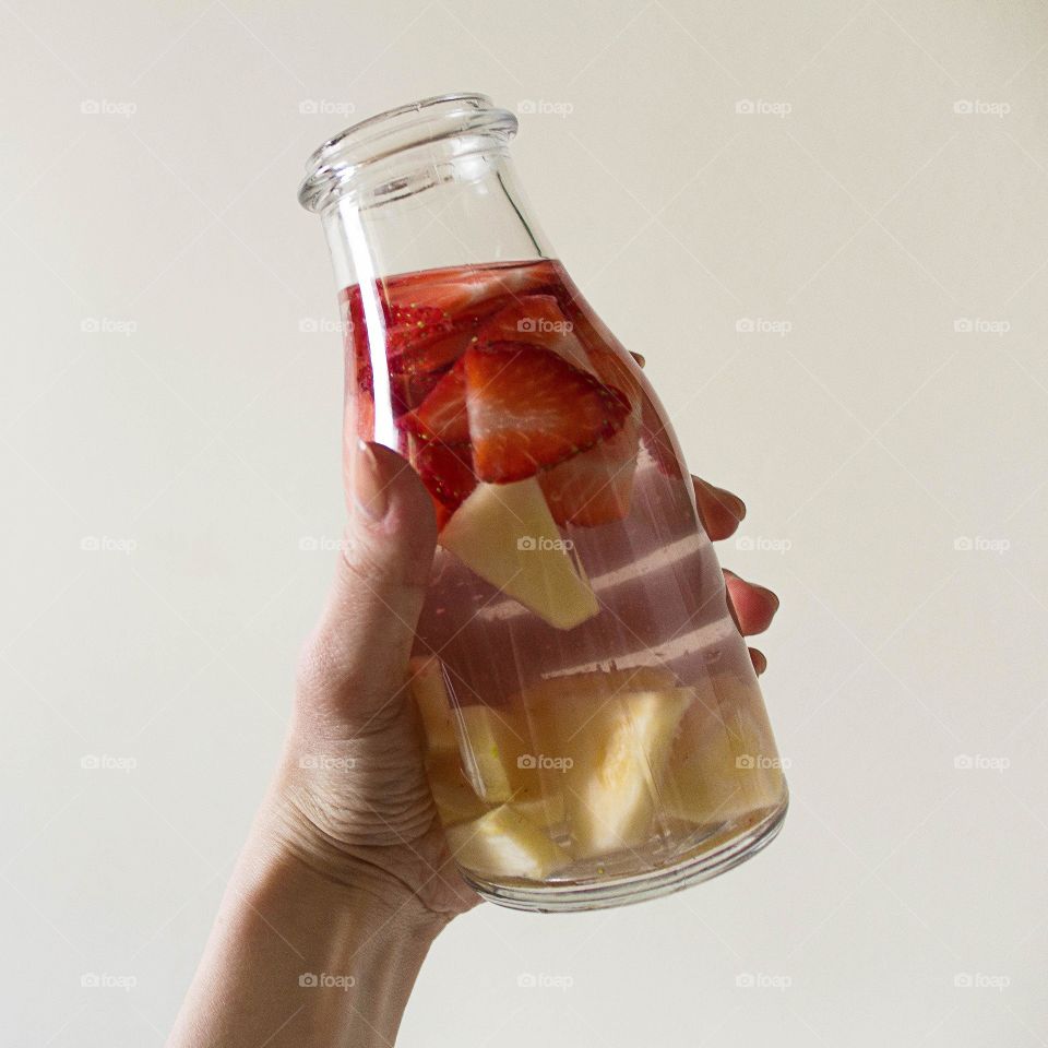 Water with fruits 