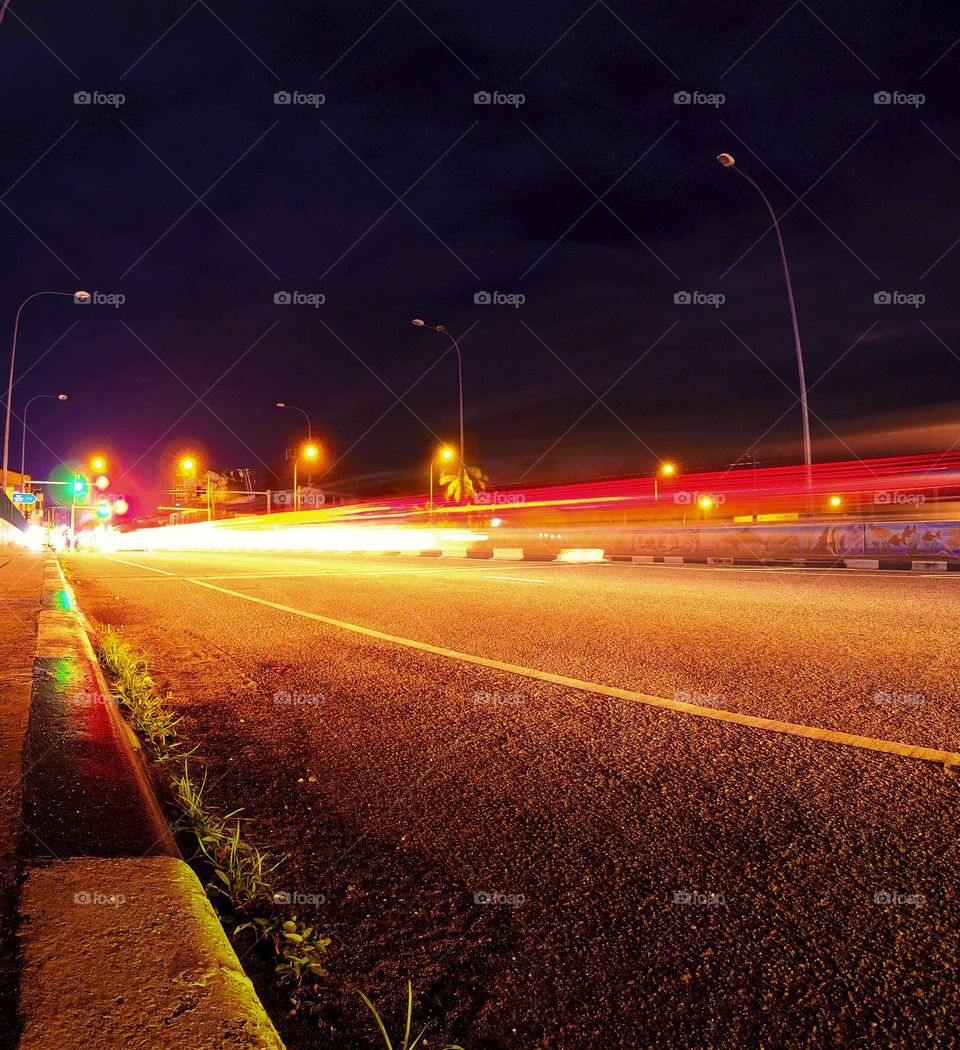 Night time main road