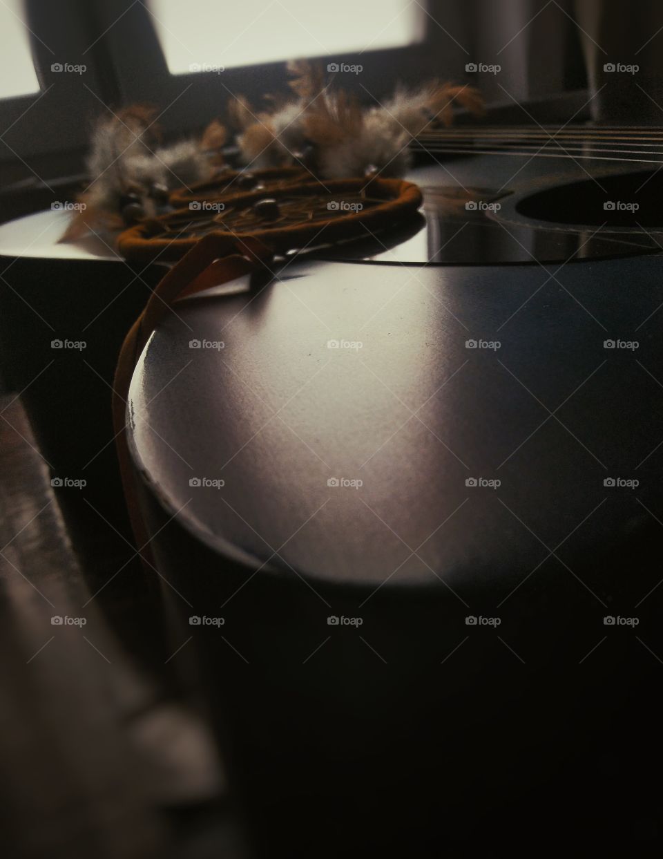 blue guitar and dreamcatcher