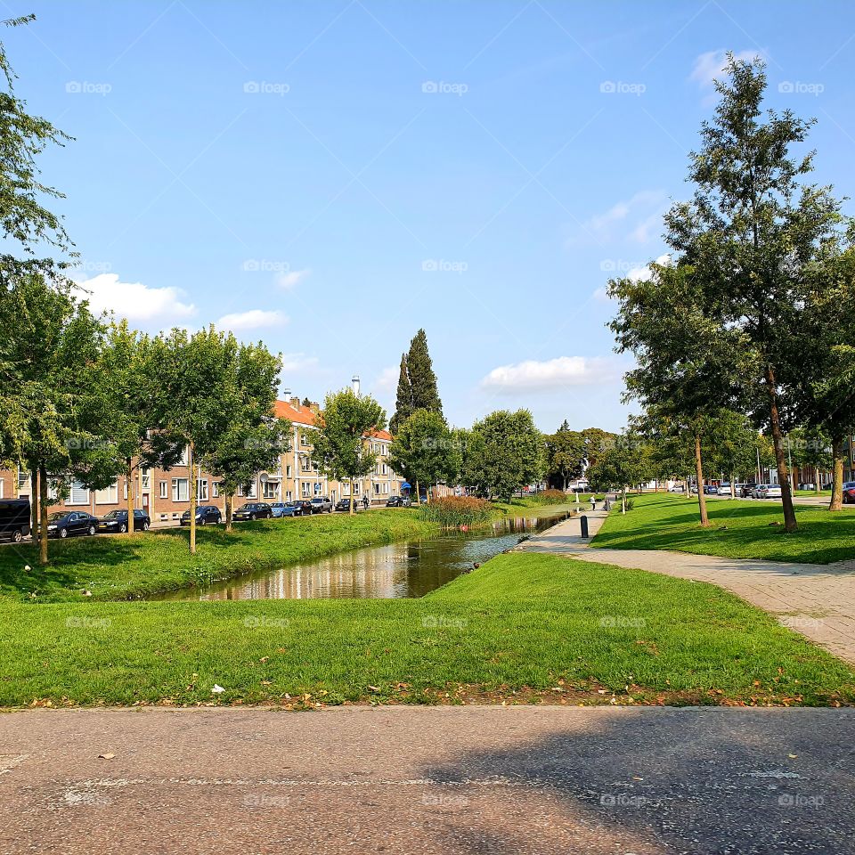 View of a small piece of Rotterdam south of the Netherlands