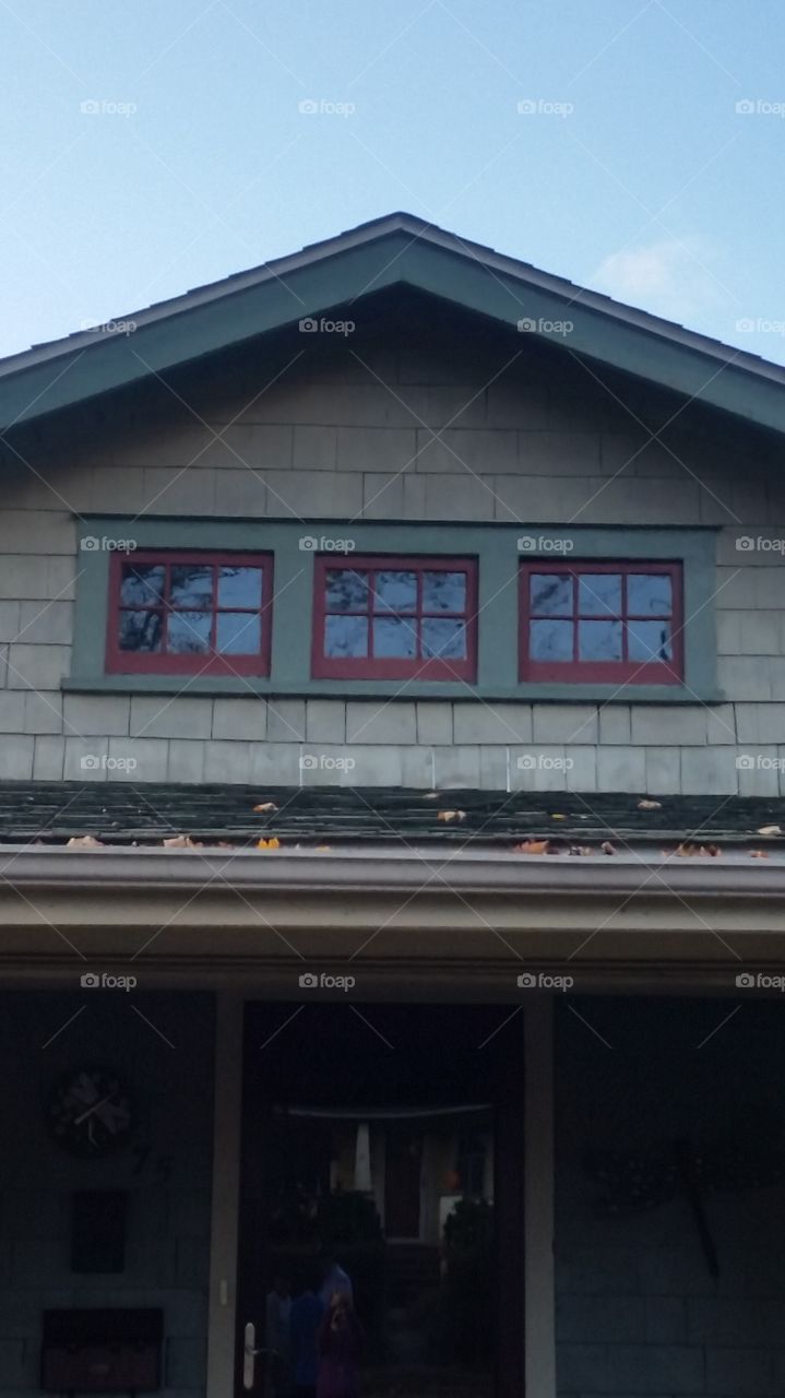 Windows in the attic. 3 small windows in the attic