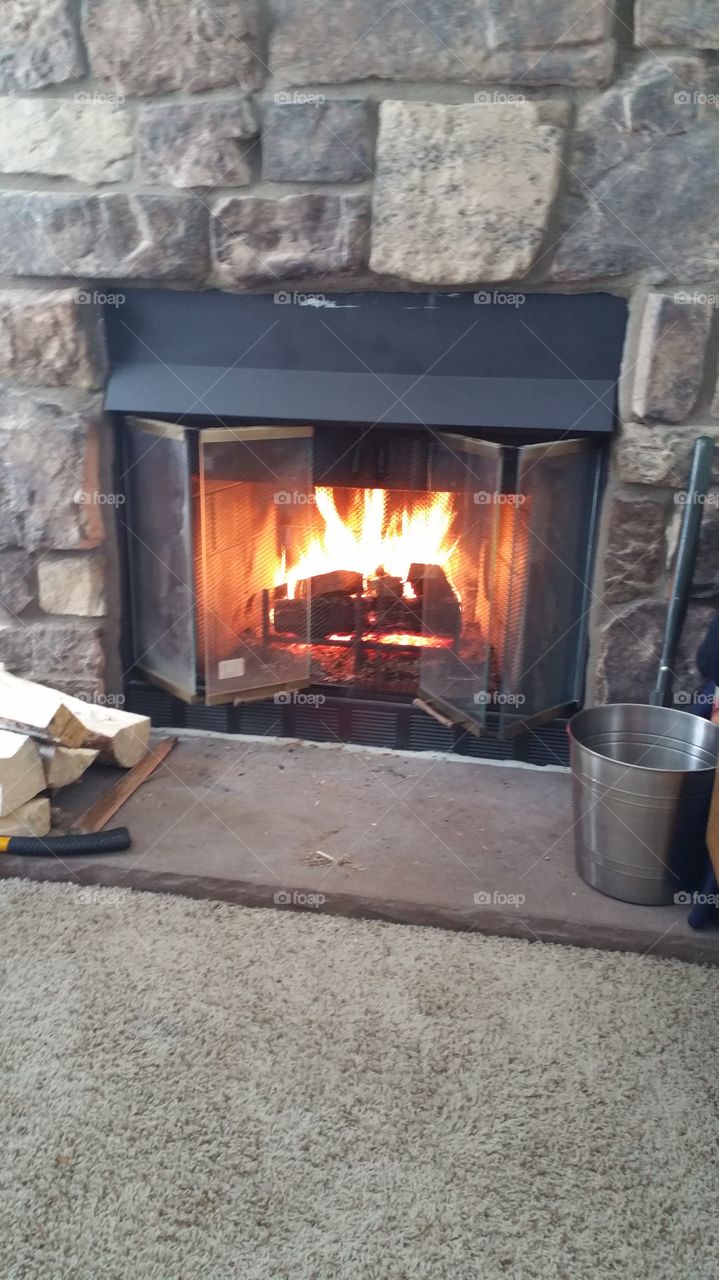 Cozy fire on a cold evening!