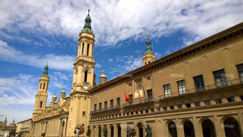 Cathedral in Zaragoza, Spain. Basilica - Cathedral of our Lady of Pillar in Zaragoza, Spain
