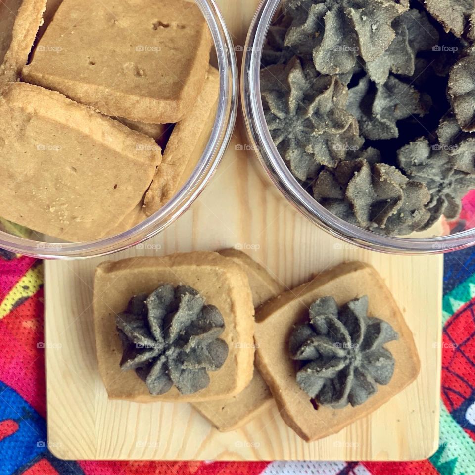 Assorted homebake cookies in different sweet and savoury flavours 