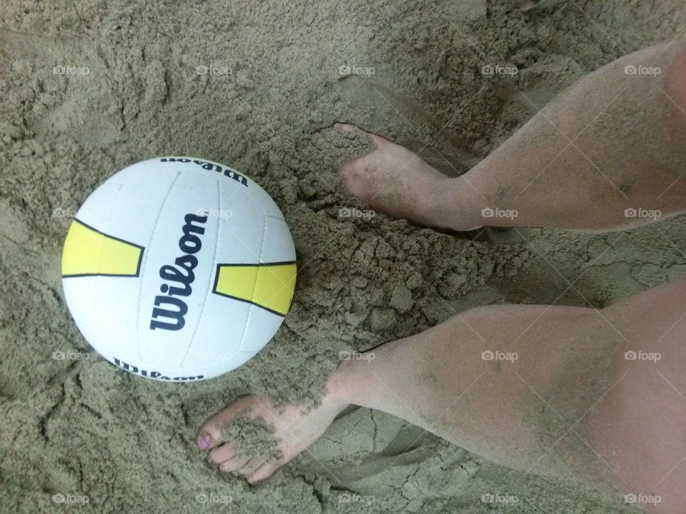 Toes in the Sand. Sand volleyball