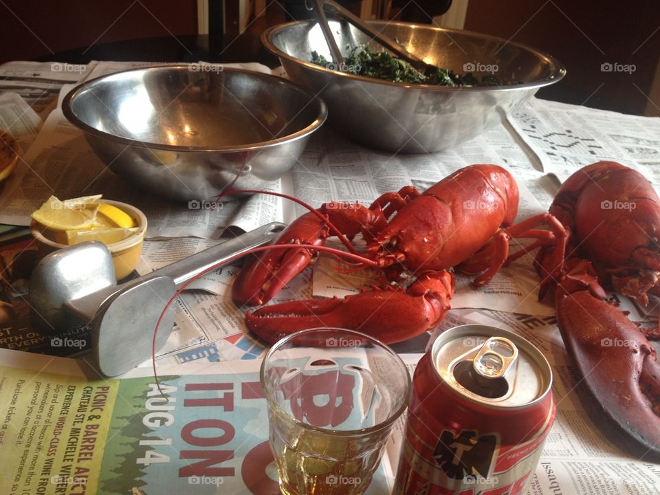 Lobster in beer