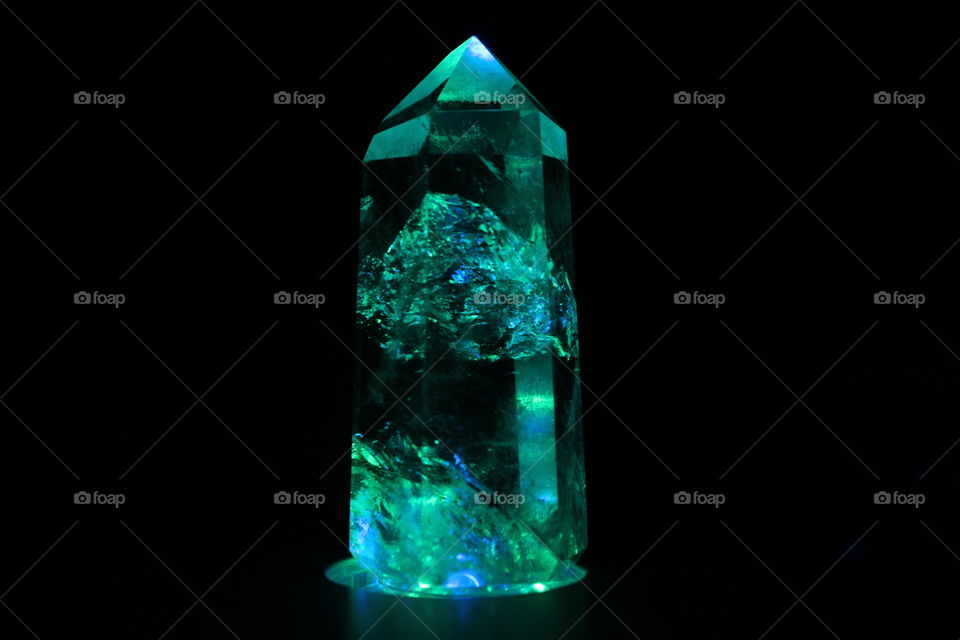 a crystal in the dark