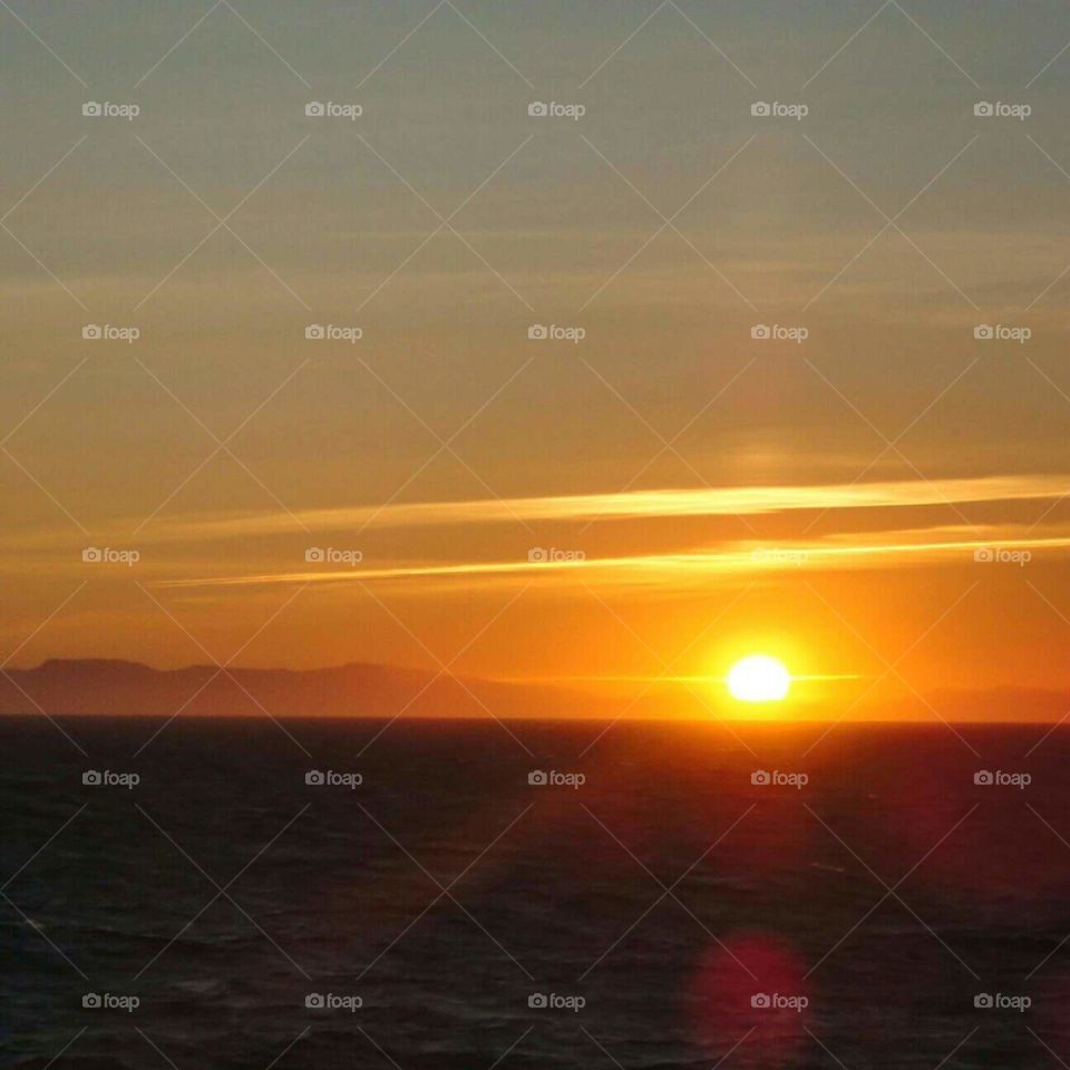 Seashore sunset