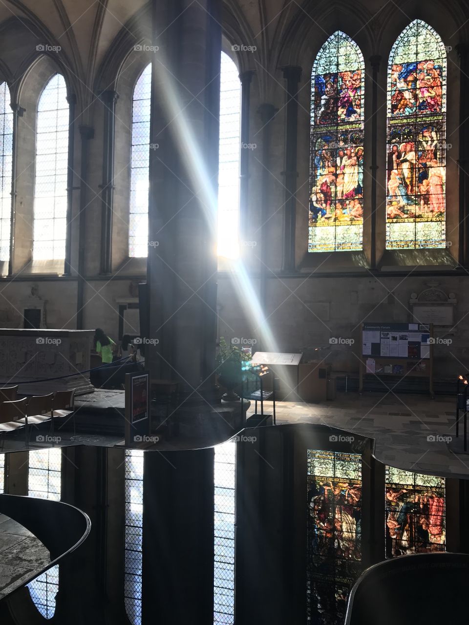 Baptism pool in cathedral in Salisbury England 