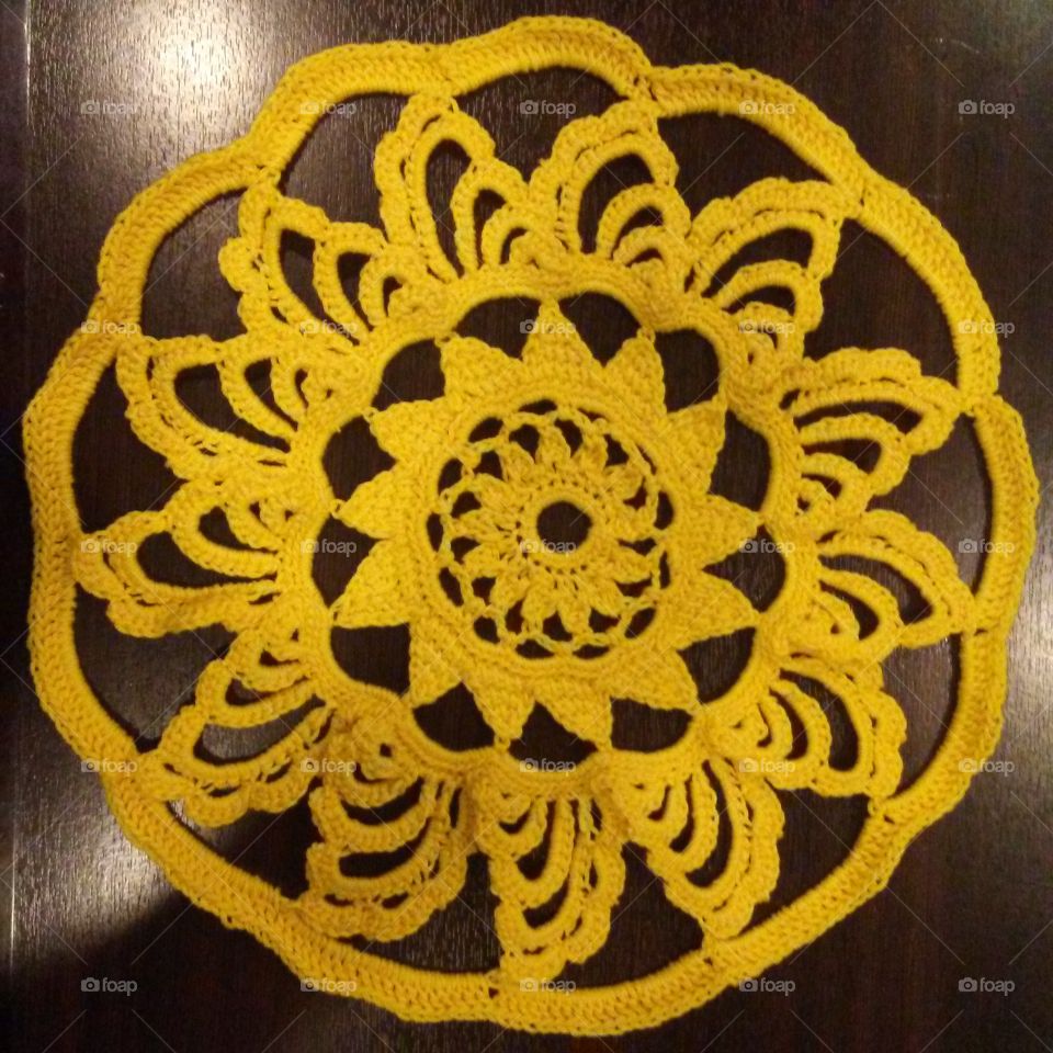 crocheted lace doily