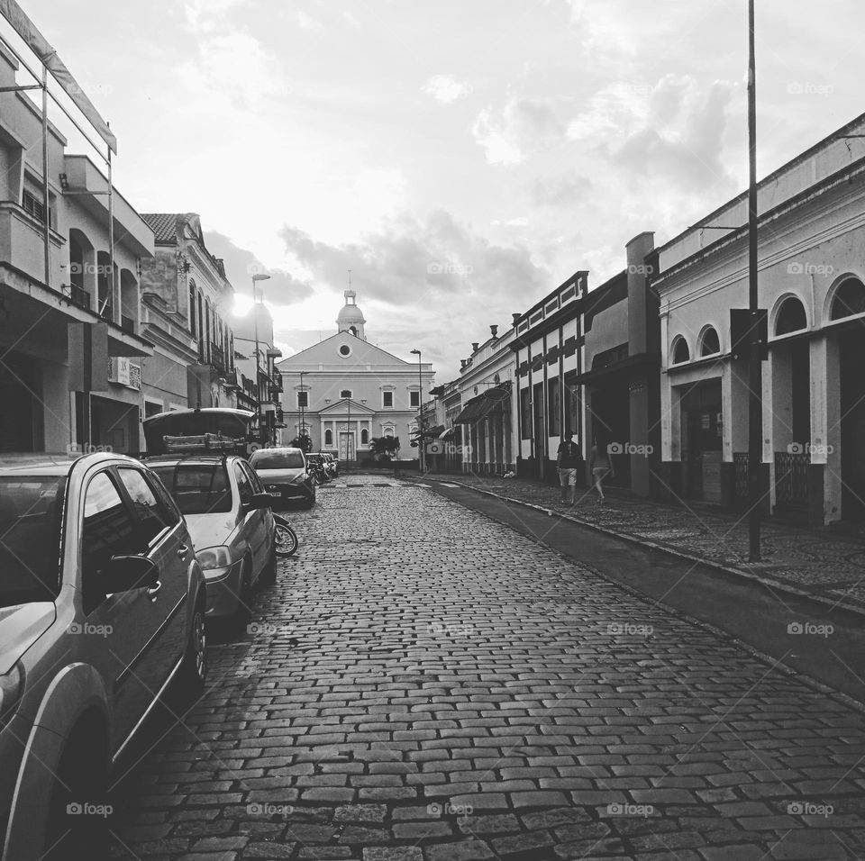 cathedral in an old town