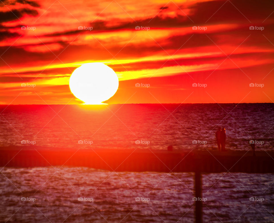Sunset over Lake Michigan