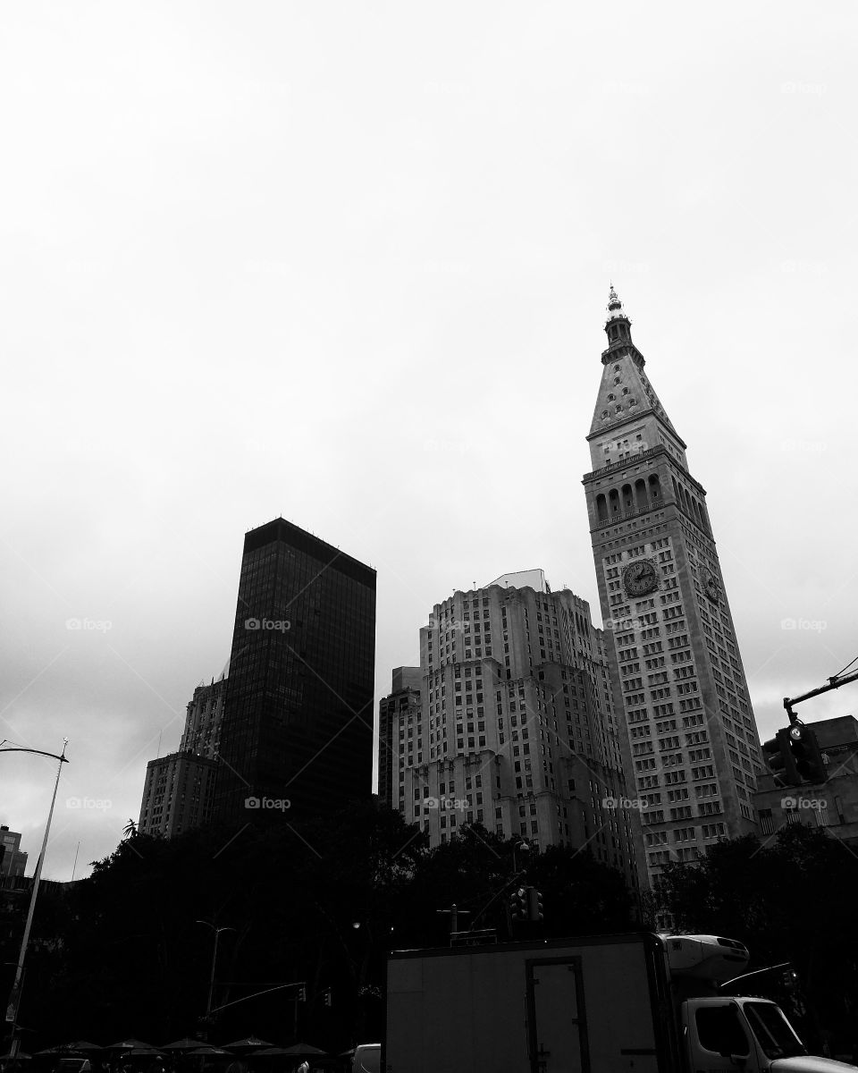 New York City - August 2017 - Taken on Android Phone - Galaxy S7 - BNW Filter - Rainy Day in Flatiron near Madison Square Park