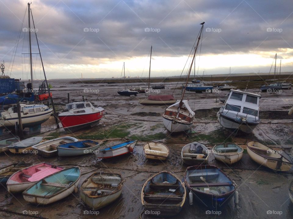 Boats at low tide