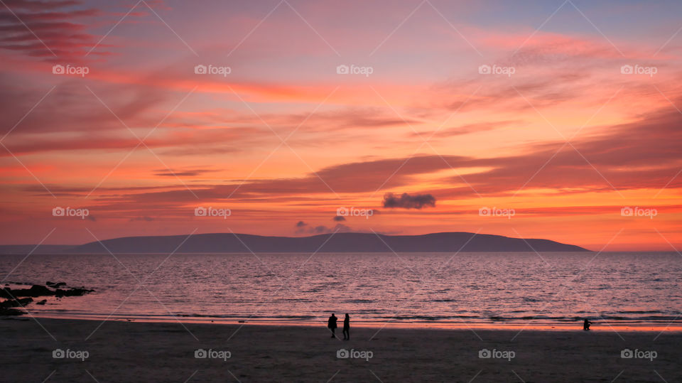 Sunset at Silverstrand beach, Galway, Ireland