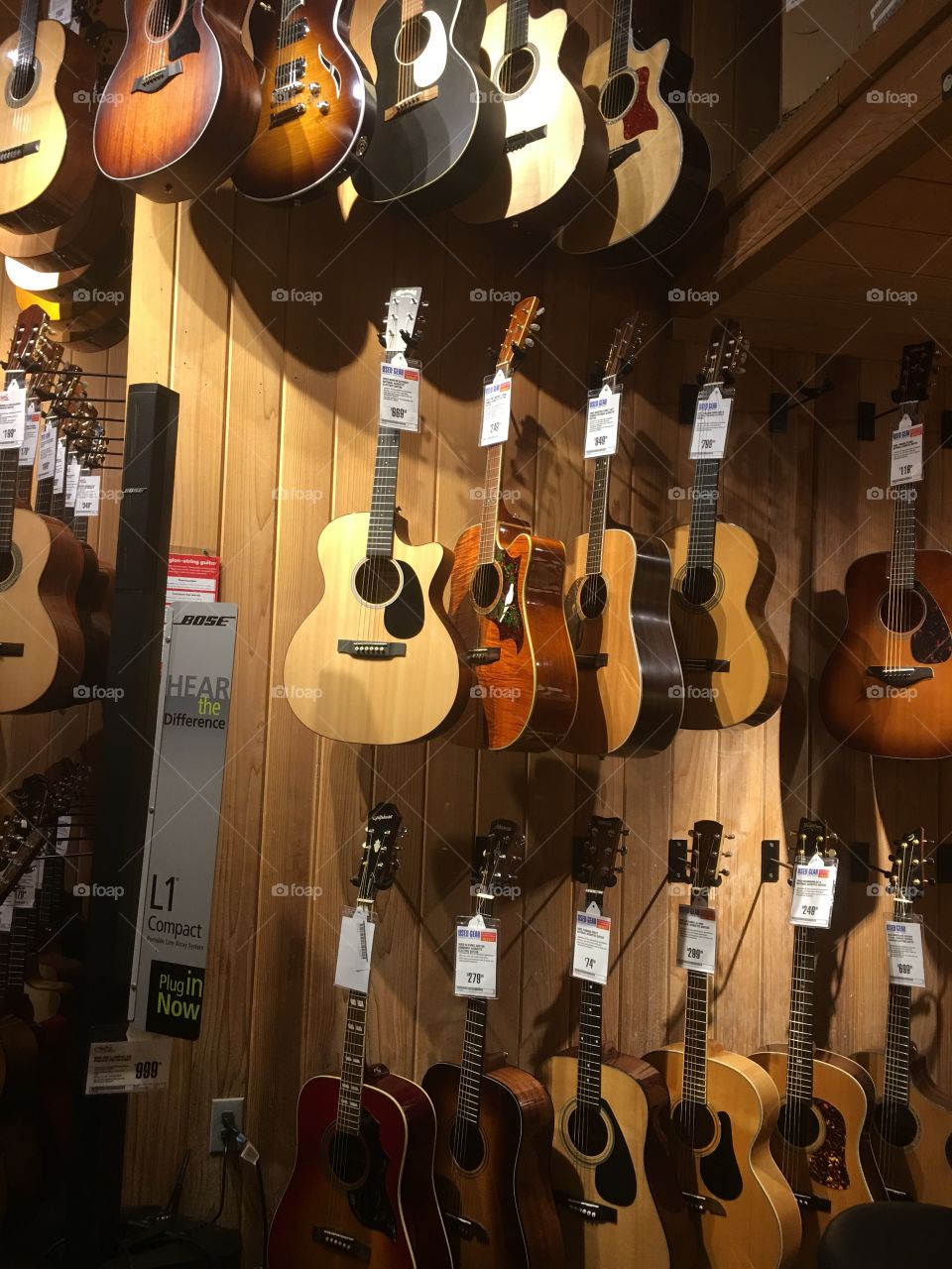 Acoustic guitars at Guitar Center