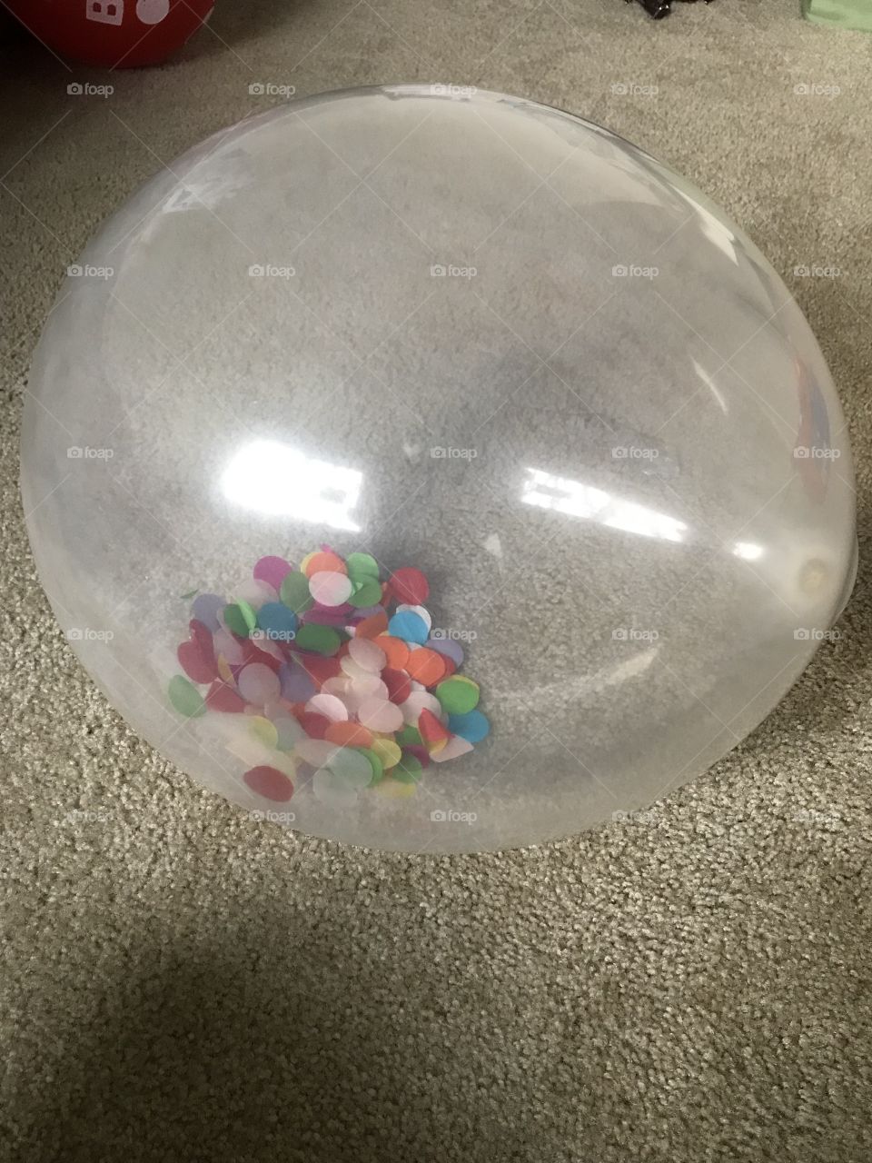 Ballon and colorful paper