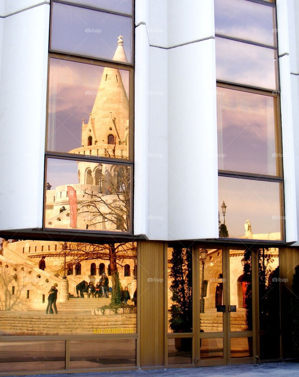 Reflections of buildings