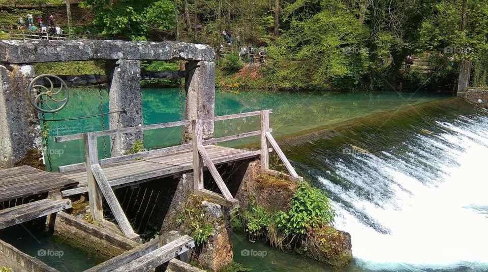 Water, River, Bridge, Wood, No Person