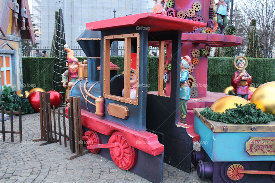 Christmas decorations train