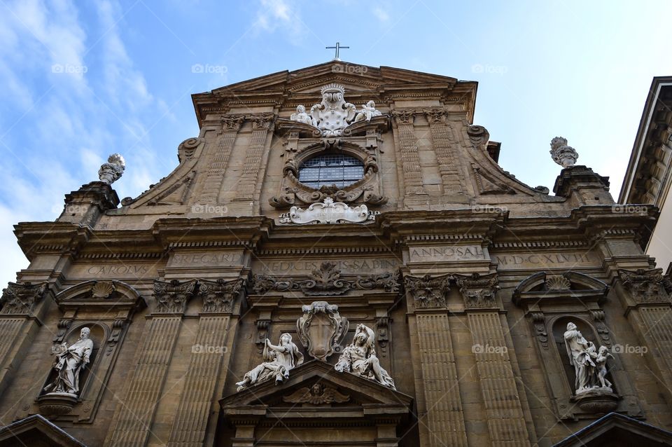 Iglesia San Michele. Detalle fachada de la Iglesia San Michele e Gaetano (Florence - Italy)