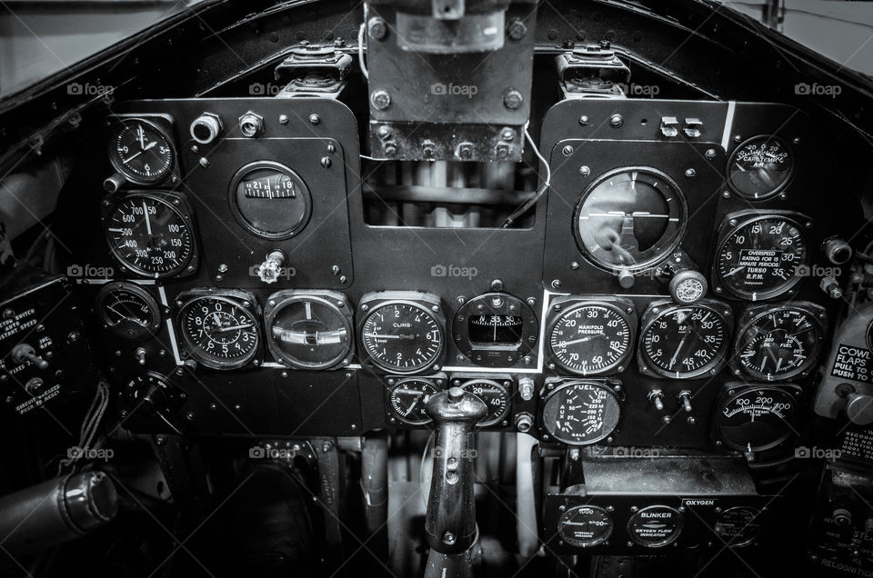 P41. inside the cockpit of a WWII P41 mustang