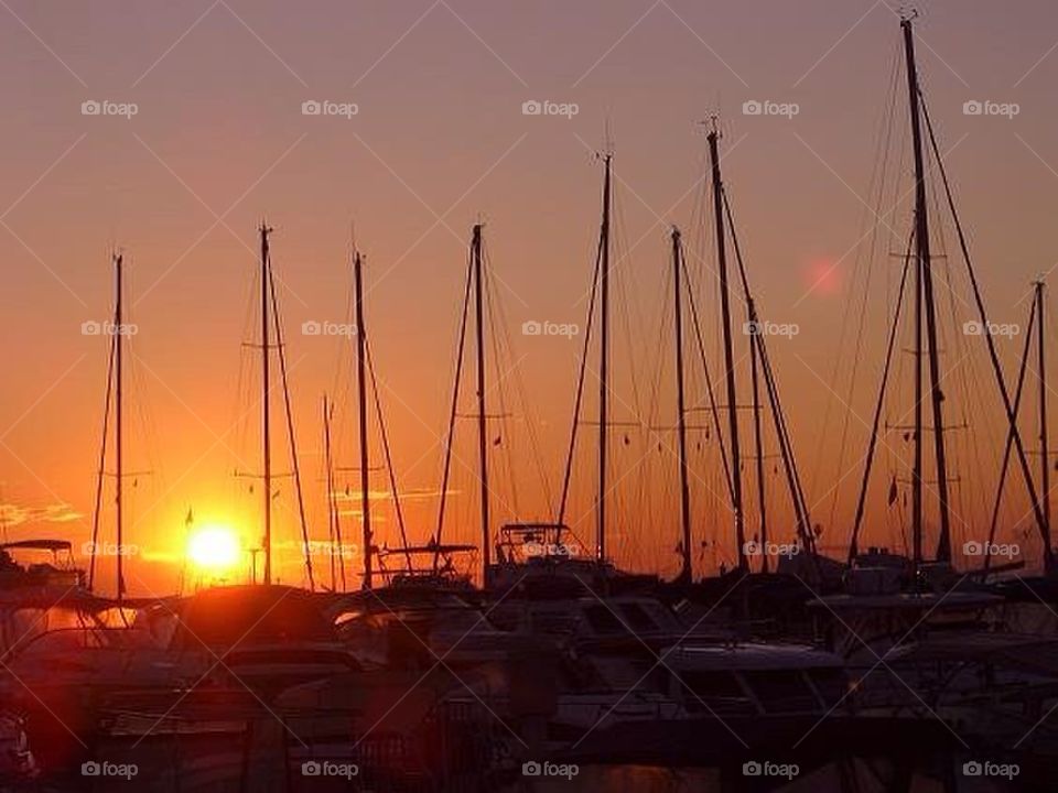 sunset boats croatia harbour by xelai22