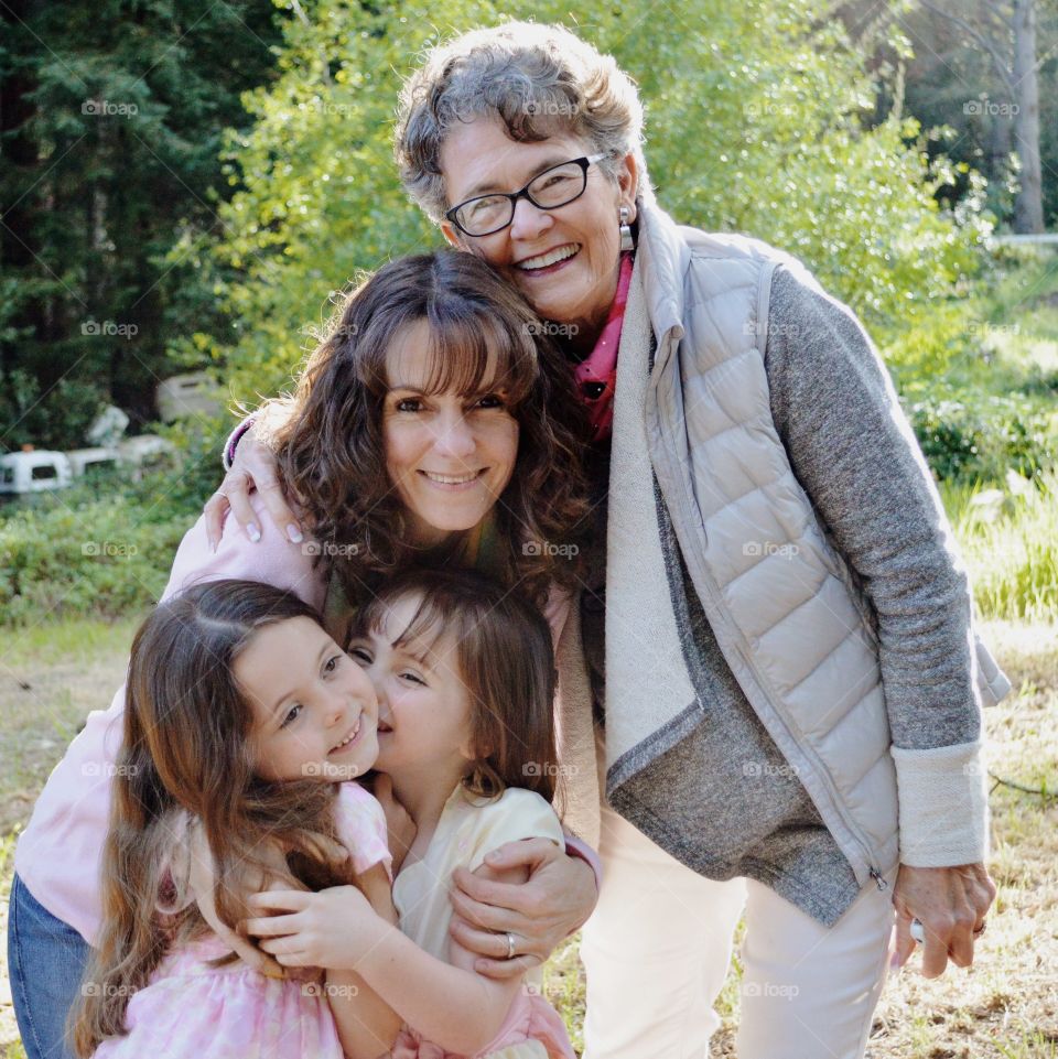 Generations of LOVE . Grandmother, Mother, Daughters 