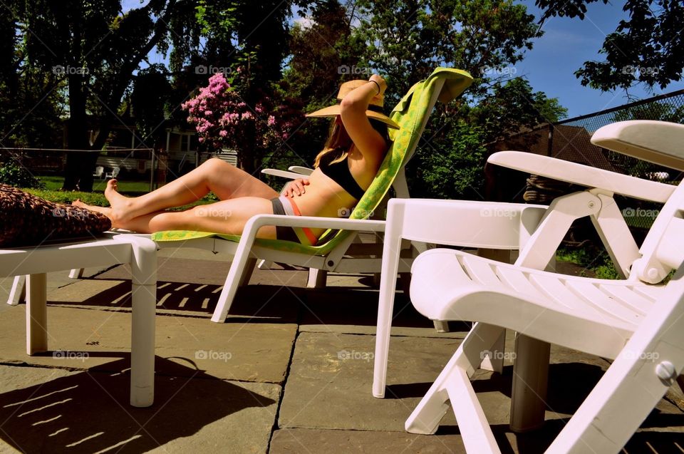 Girl by the Pool. Girl by the pool