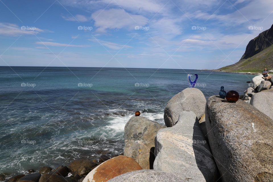 Art on the rocky beach