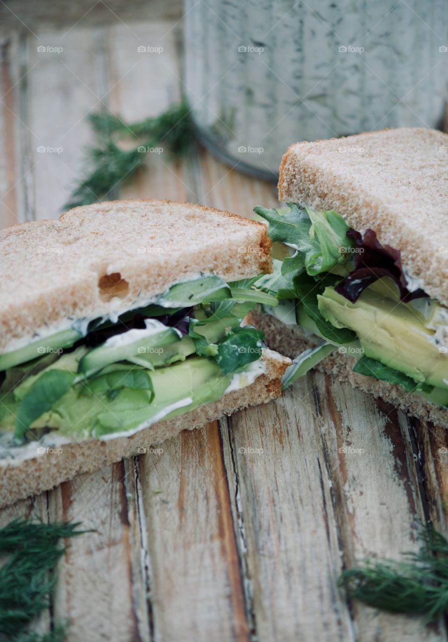 Cucumber and Avocado Sandwich 