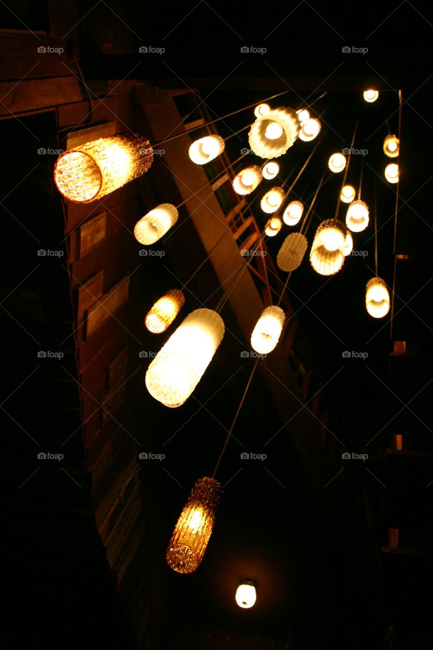 upper lights . lights on the ceiling