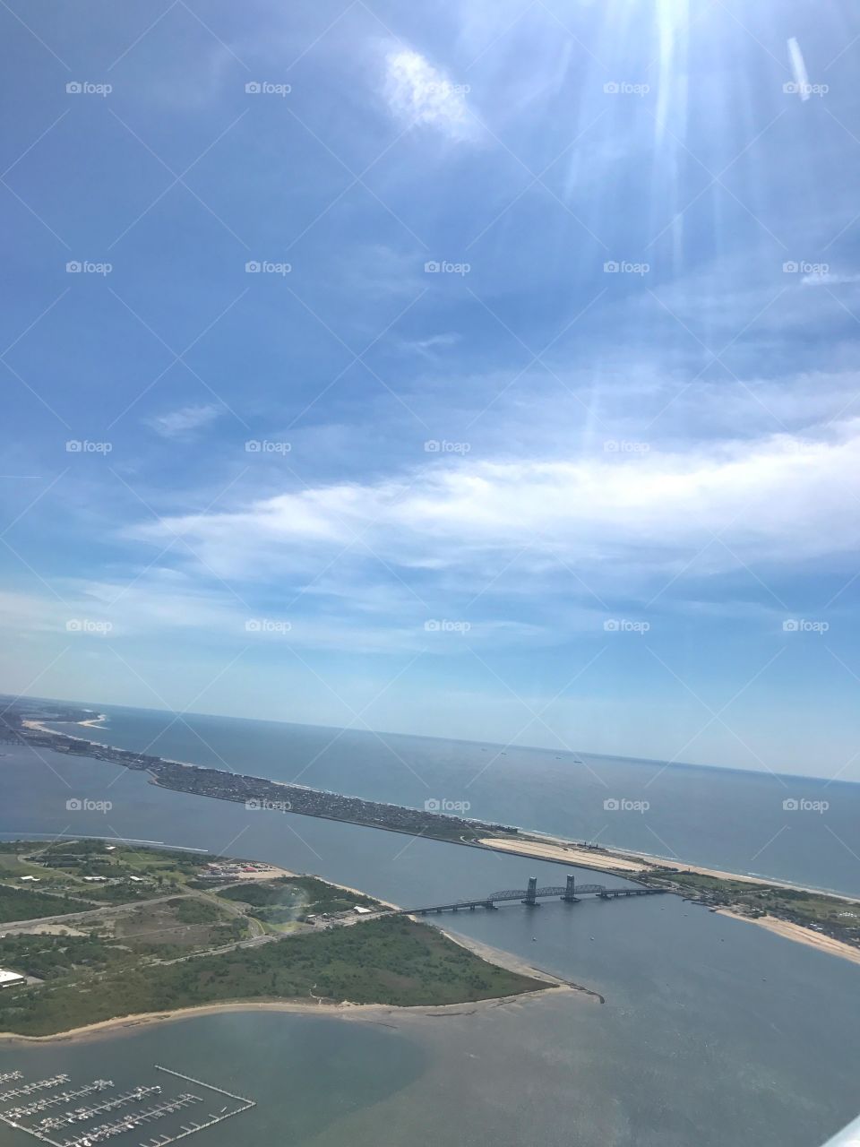Aerial view of bridge in New York