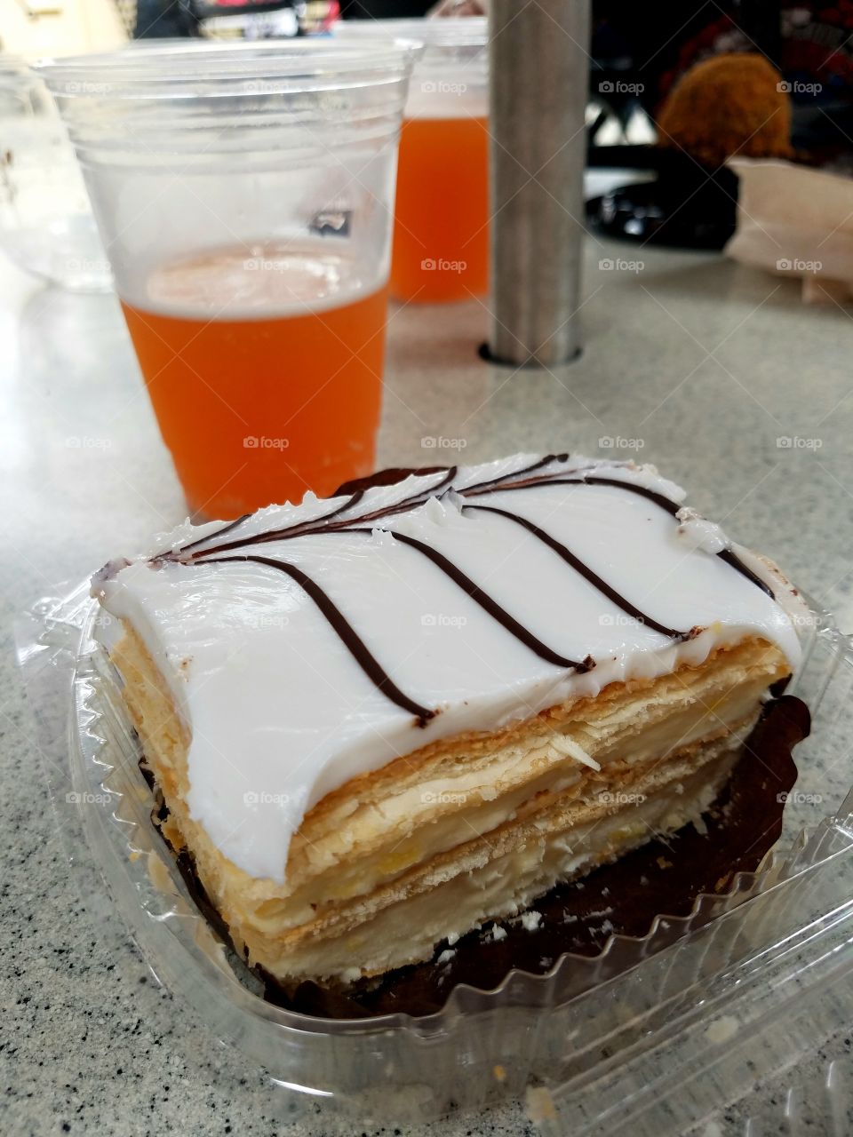 Napoleon cake and grapefruit wheat beer at Disney's Hollywood Studios