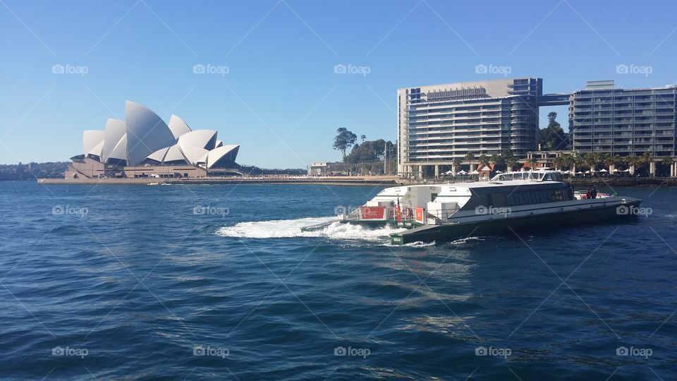 The famous landmark in Sydney from the water