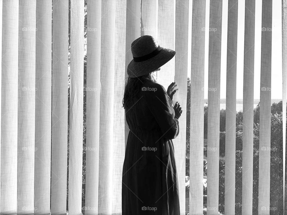 Woman and blinds