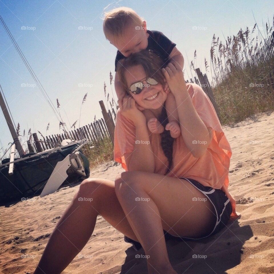 Mommy and son at the beach!!!!